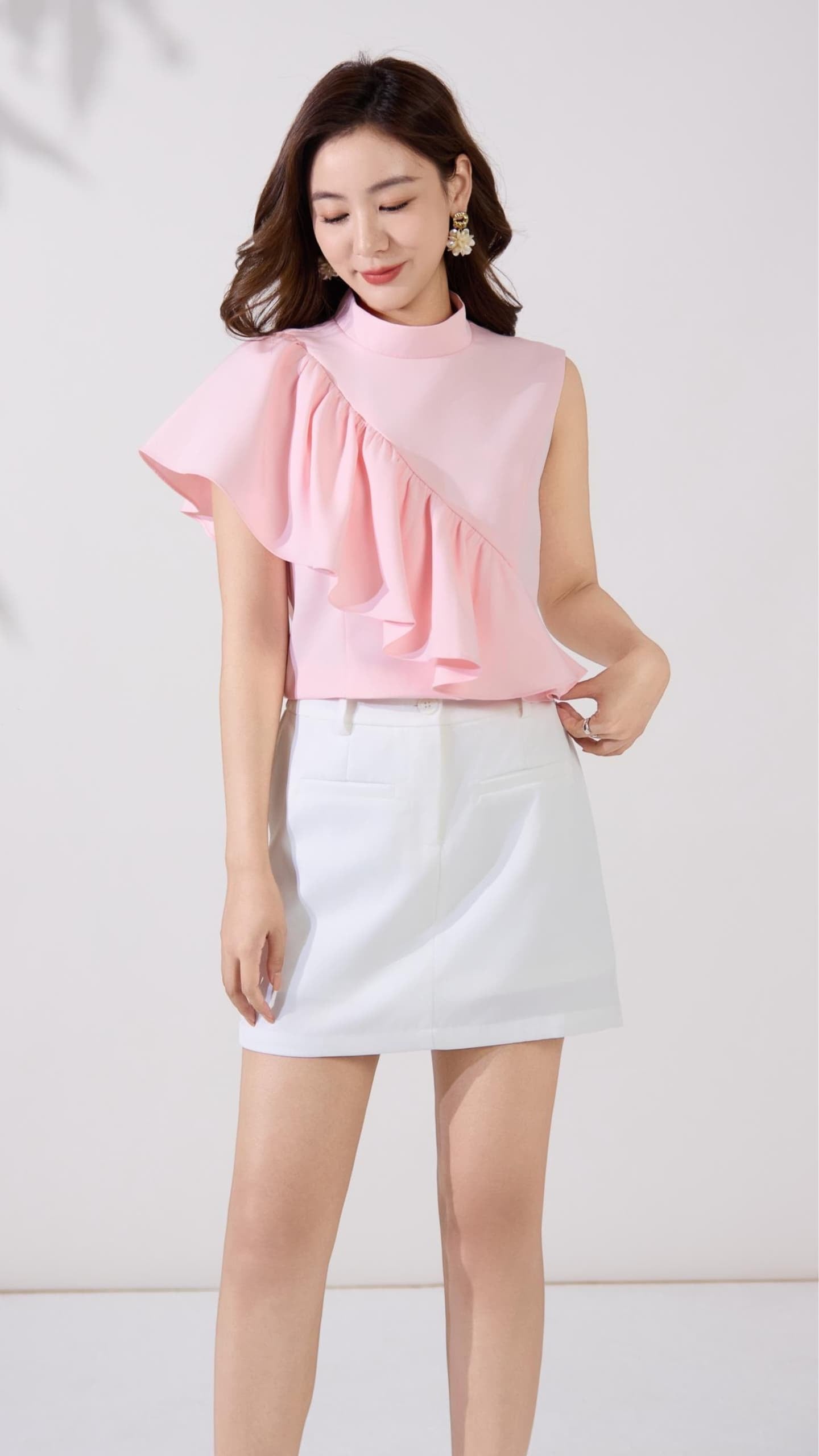 Ziri Asymmetrical Ruffle Top
