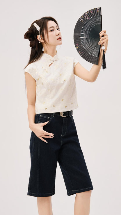 Fan Hua Oriental Jacquard Qipao Top