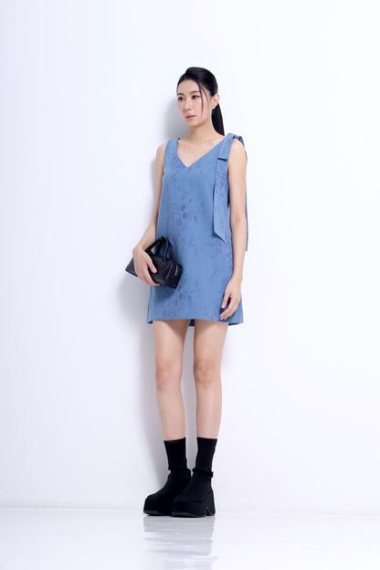 Aki V-Neck Denim A-line Dress