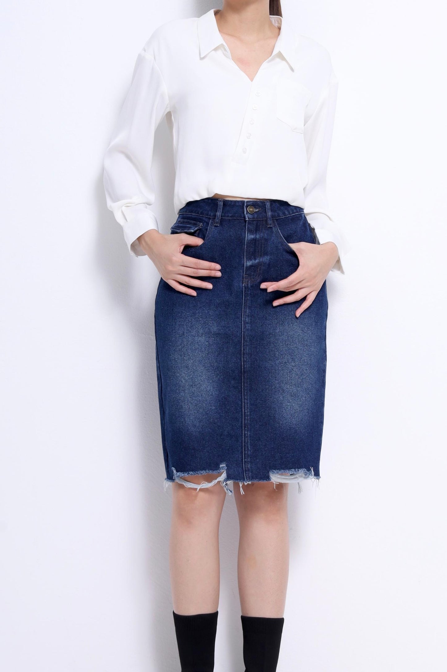 Valentina Asymmetrical Satin Blouse
