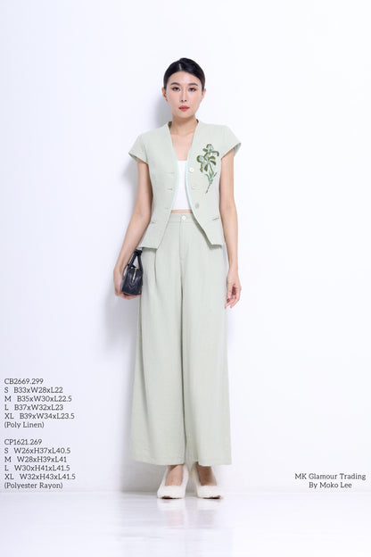 Shan Embroidered Flower Vest Top
