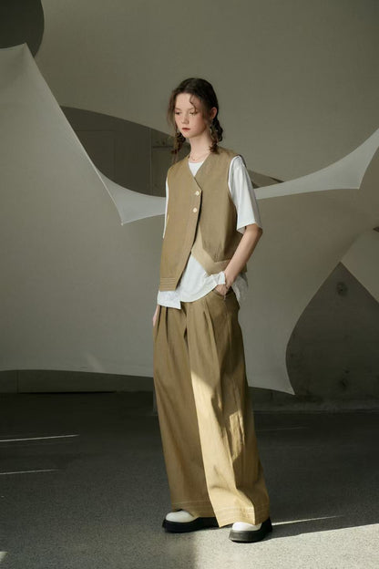 Alex Asymmetrical Denim Vest Set