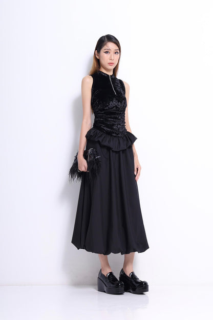 Jane Drop Waist Velvet Dress