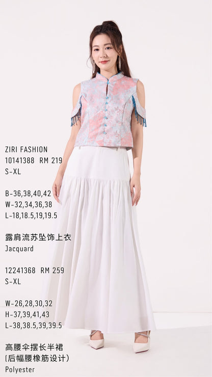 Lin Oriental Off Shoulder Tassel Top