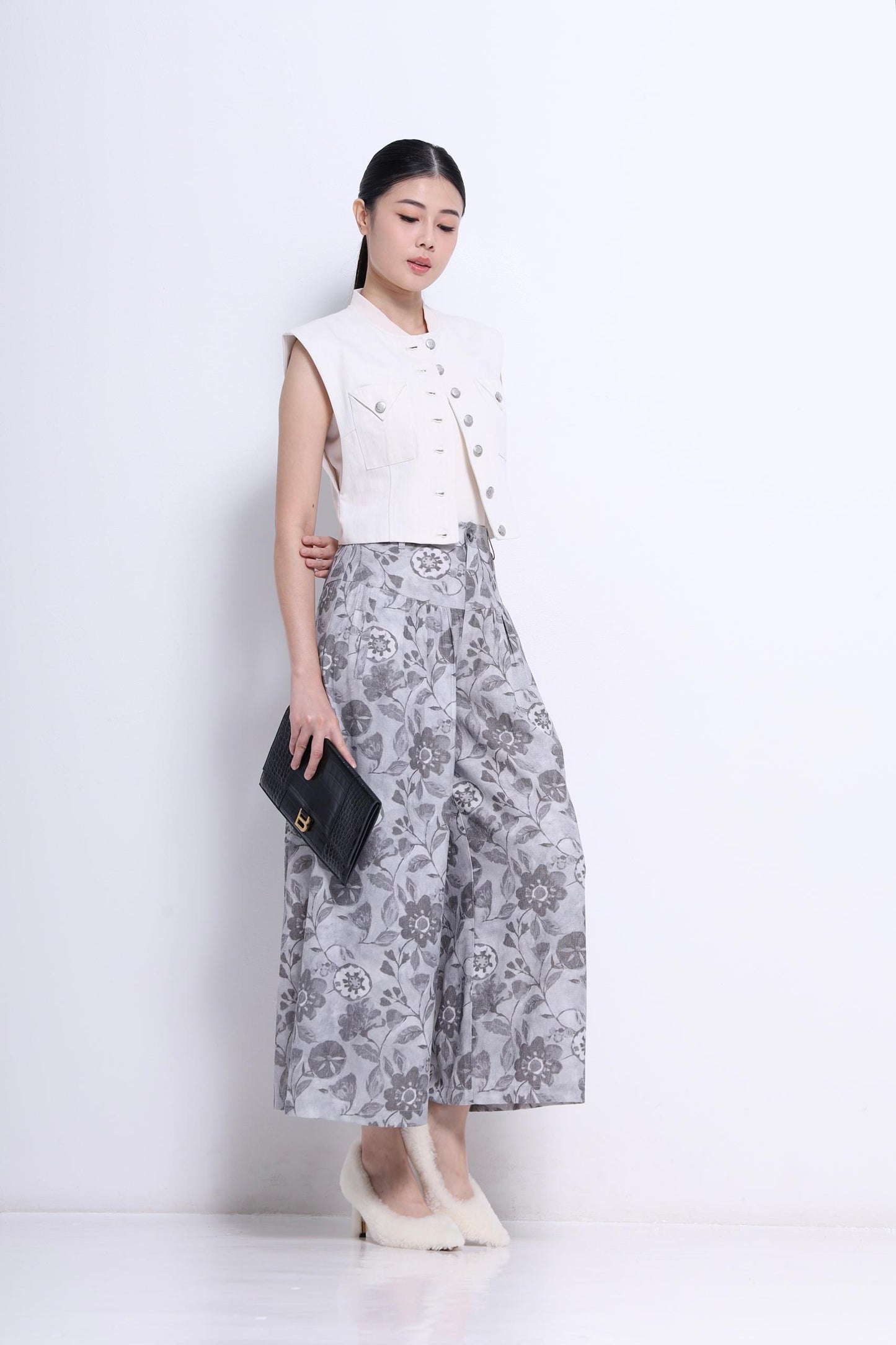 Kaia Cropped Denim Vest