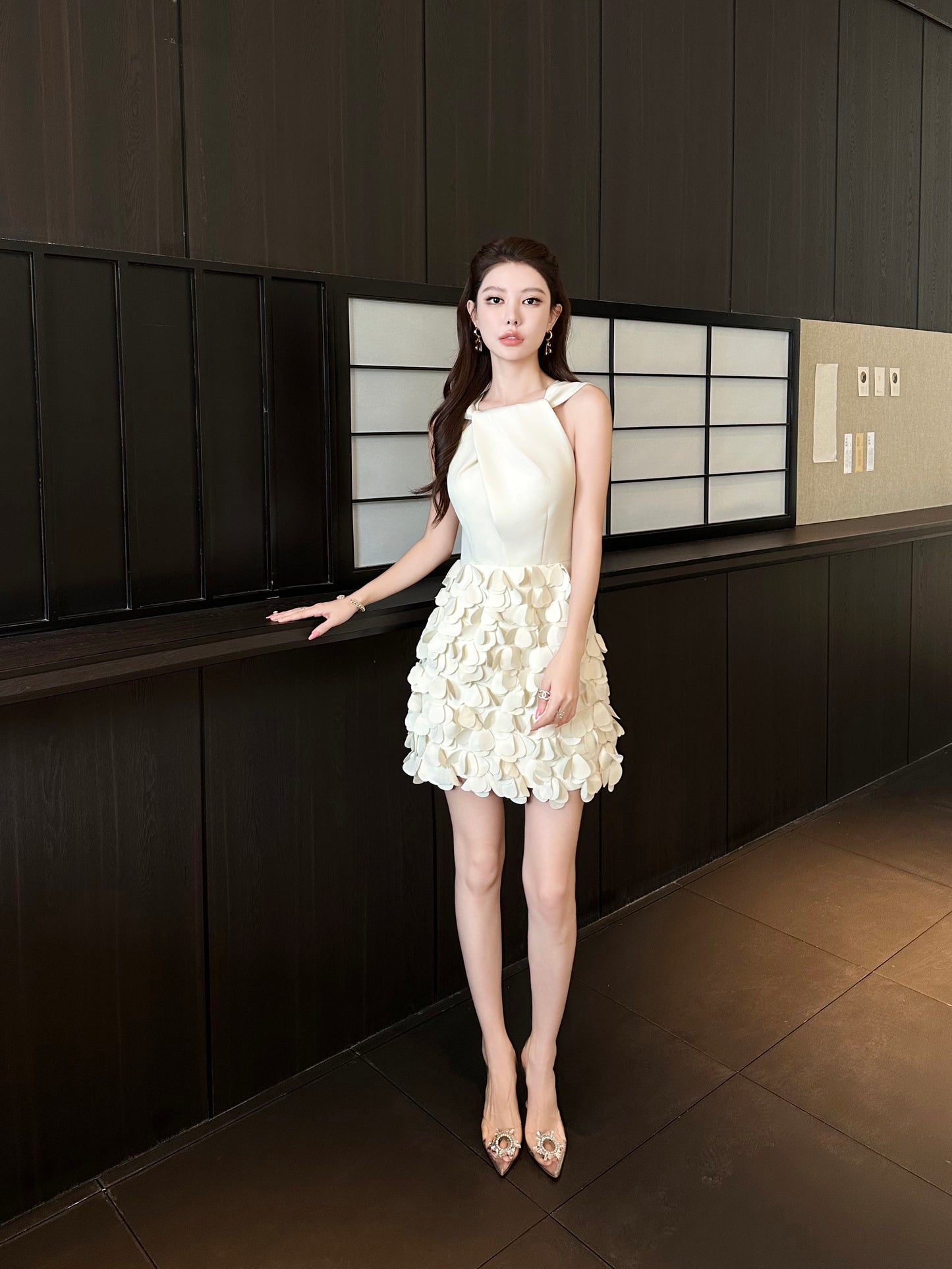 Mandy Petals Open Back Dress