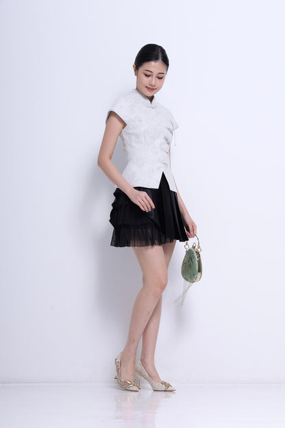 Shuang Xi Orient Fitted Blouse