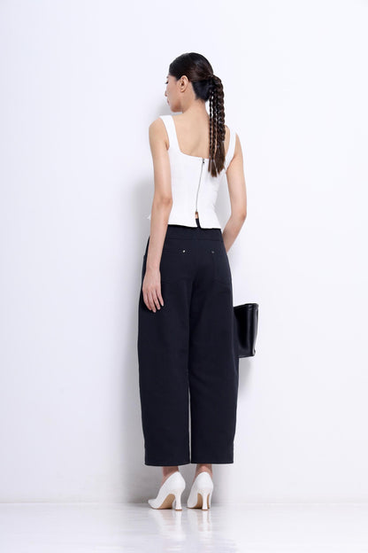 Zenda Denim Square Neck Top