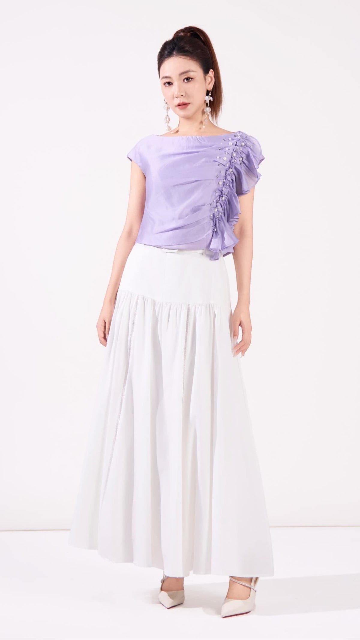Ziri Asymmetrical Ruffle Top
