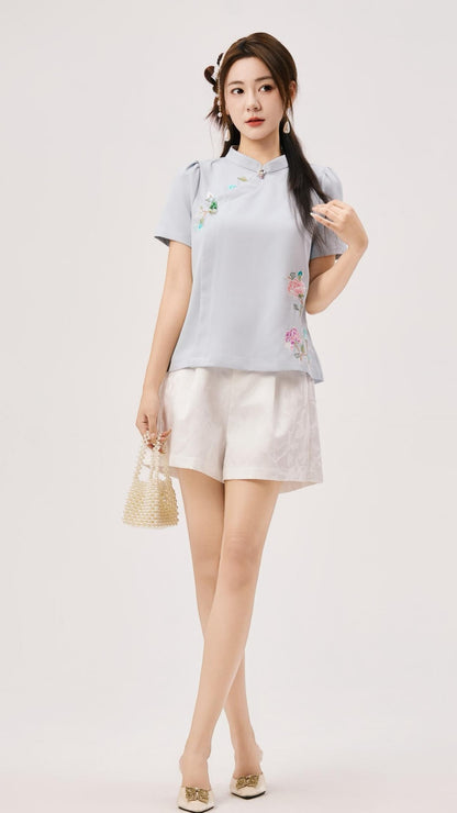 Shuang Oriental Floral Top