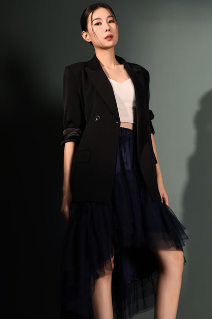 Pansy Asymmetrical Tulle Skirt