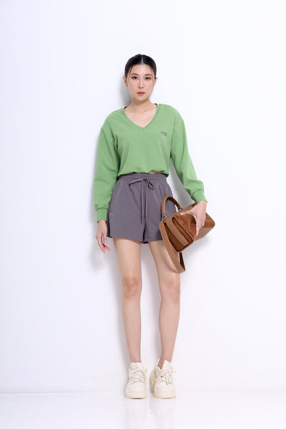 Moko Cropped V-neck Pullover