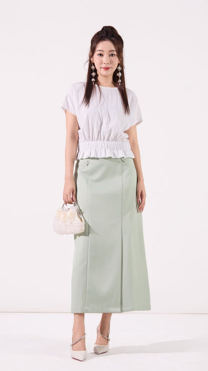 Ziri Ruffle Hem Cropped Top