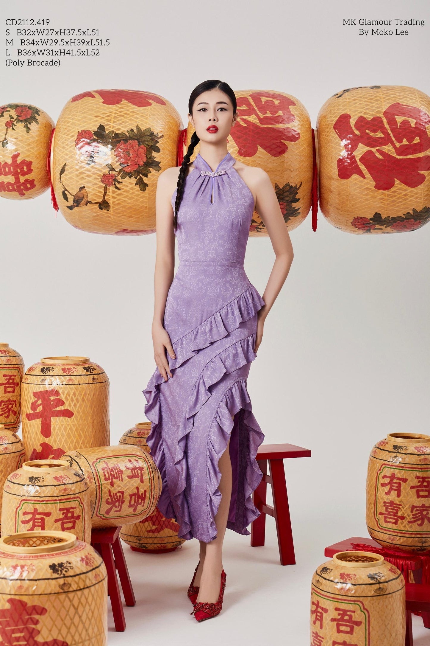 Yu Orient Ruffle Qipao Dress