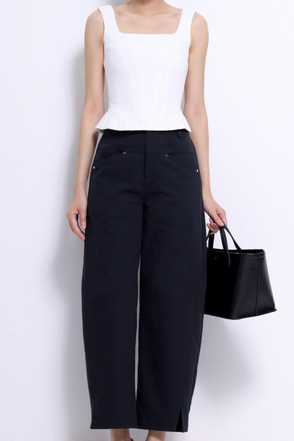 Zenda Denim Square Neck Top