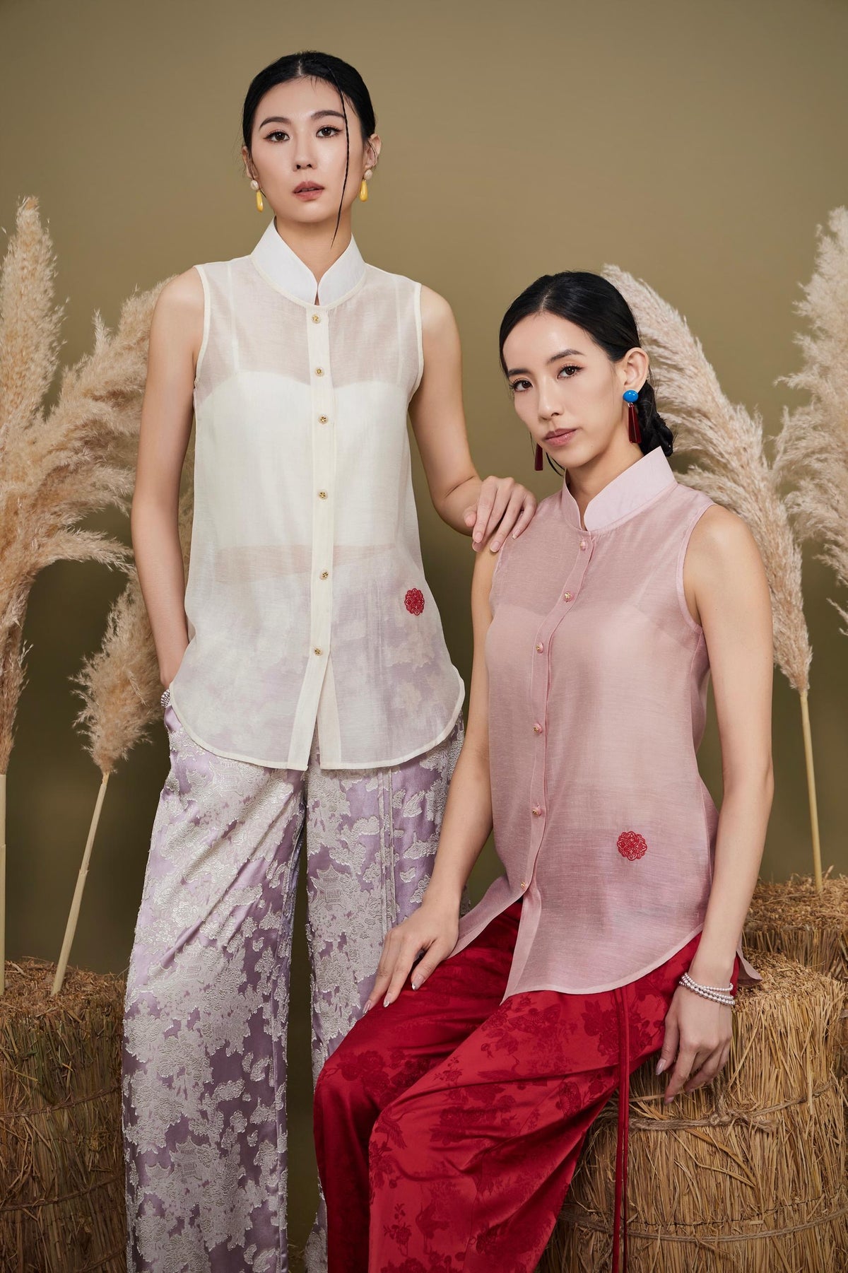 Zhi Orient Tencel Mandarin Shirt