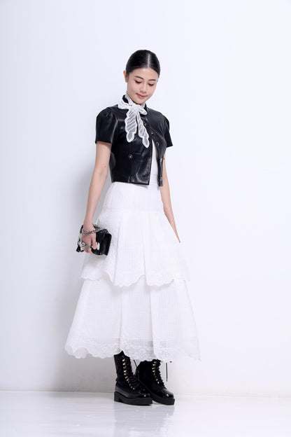 Natasha Mandarin Colar Cropped Jacket