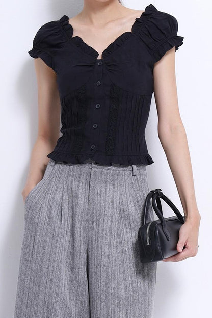 Giselle V-Neck Ruffle Blouse