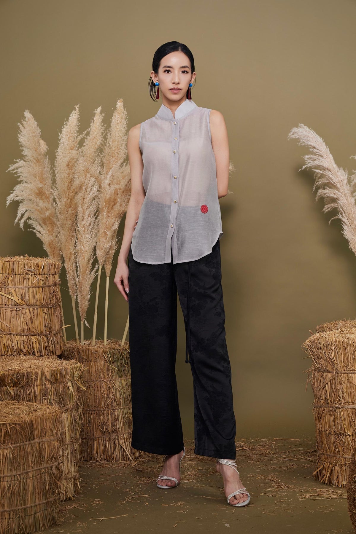 Zhi Orient Tencel Mandarin Shirt