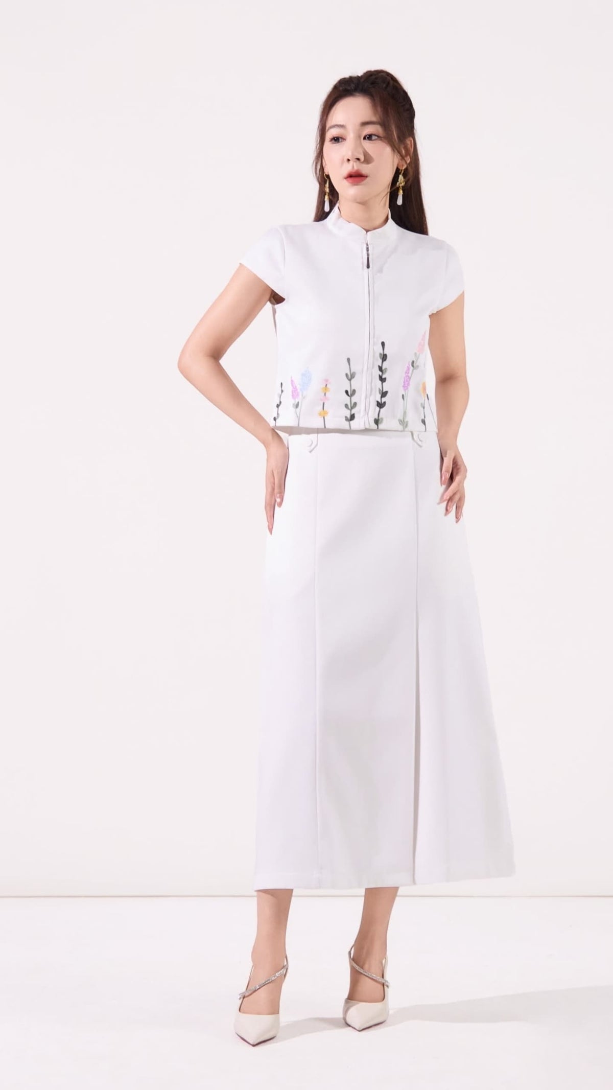 Jing Oriental A-line Skirt
