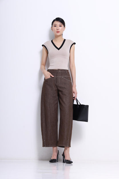 Trisha V-Neck Scuba Top