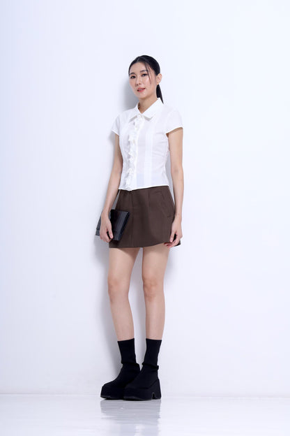 Marlene Front Pleated A-line Skirt