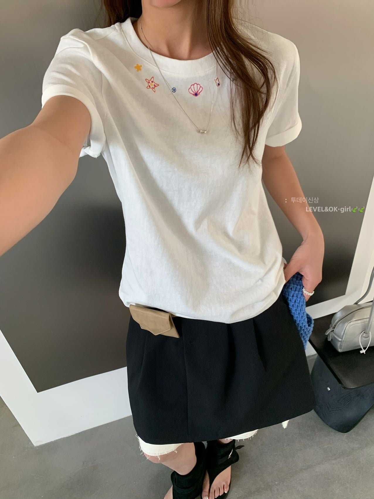 Seashells Starfish Embroidered Tee