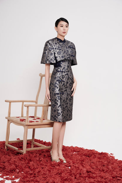 Fan Hua Orient Cropped Cape Jacket