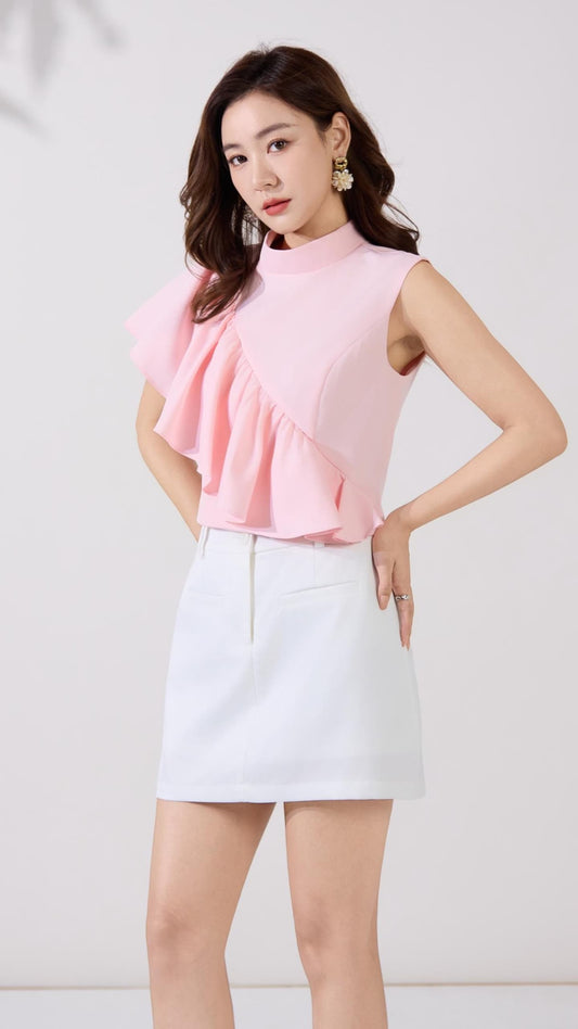 Ziri Asymmetrical Ruffle Top