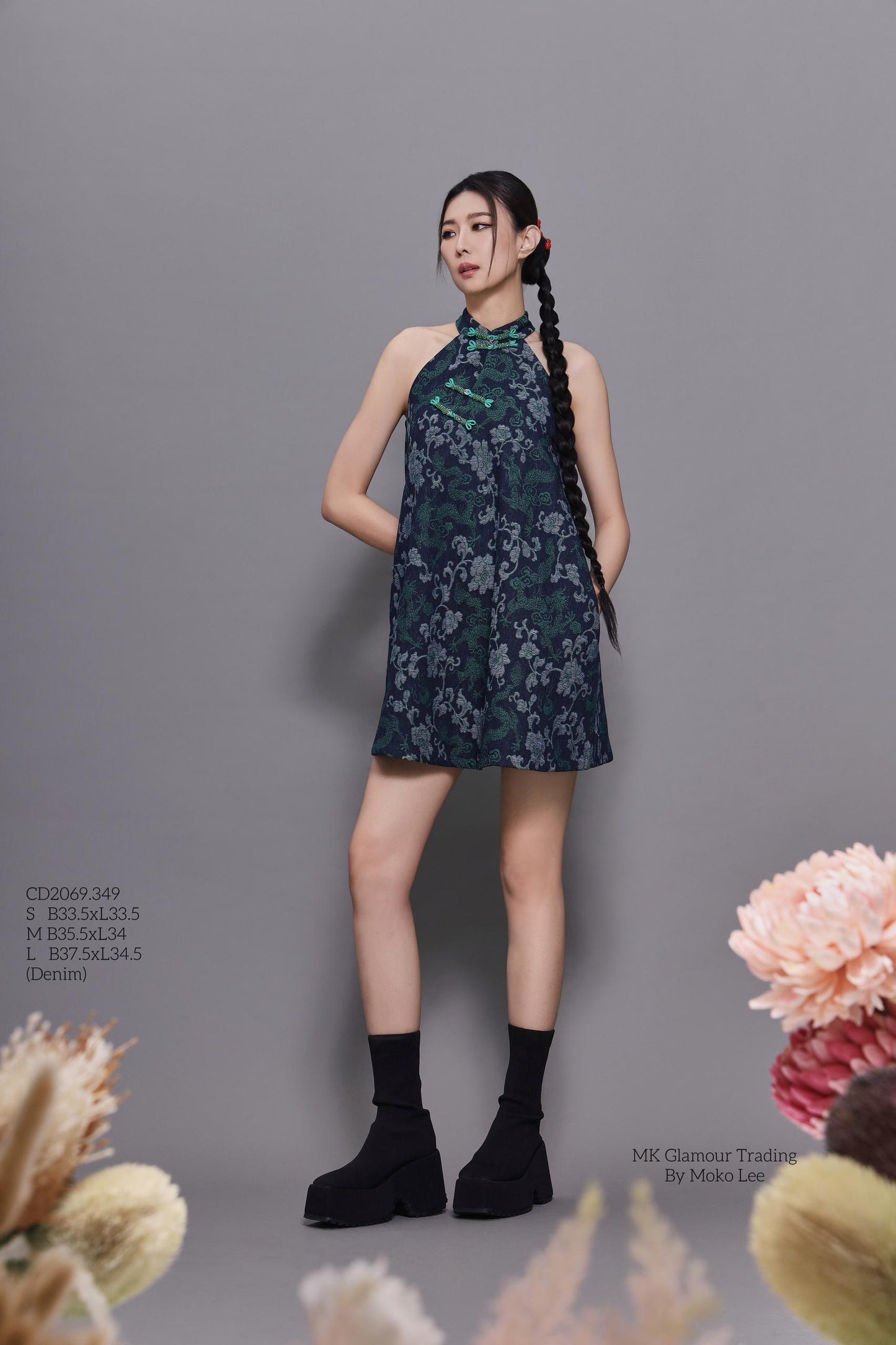 Aki Denim Qipao Dress