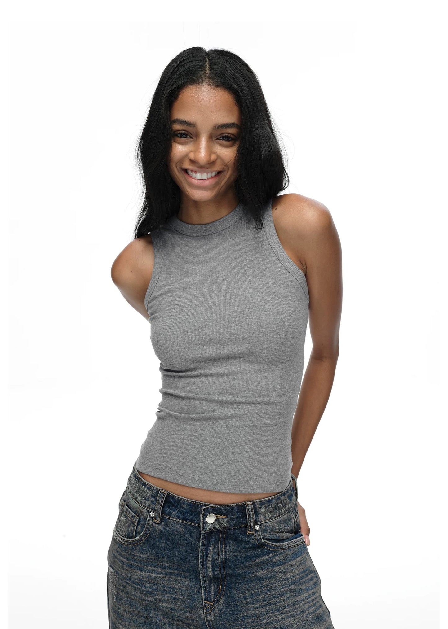 Rae Open Back Lace Tank Top (Padded)