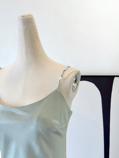 Niya Satin Dress with Pearl Strap