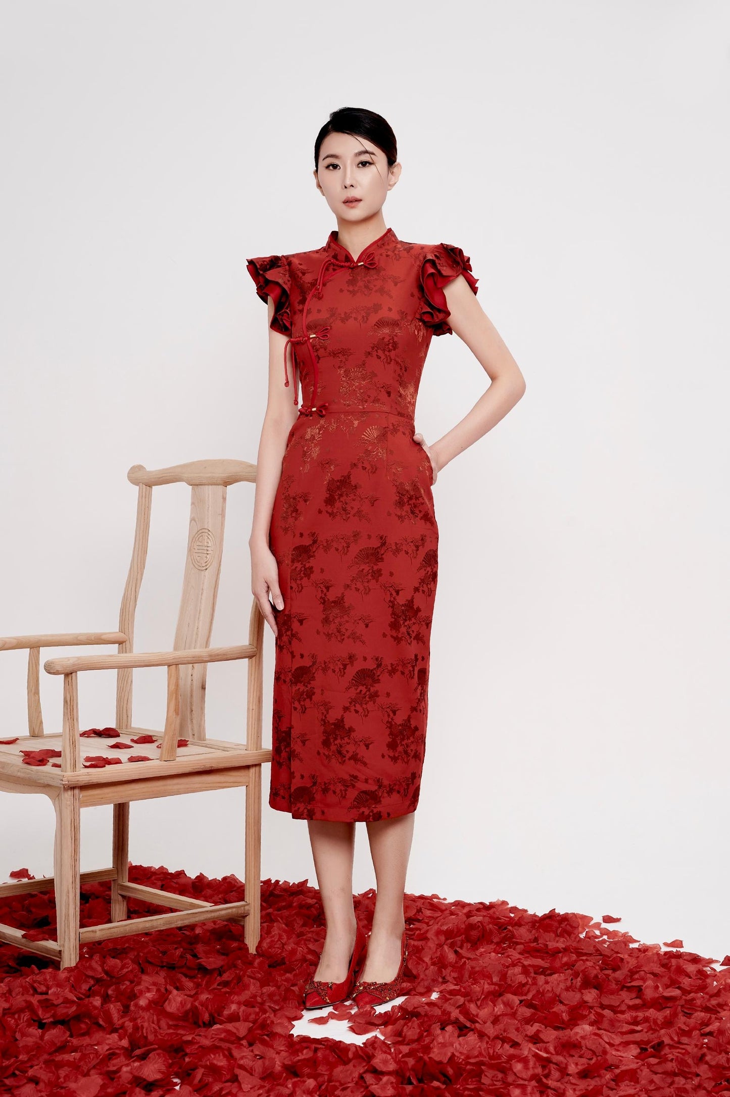 Ru Bi Orient Ruffle Dress