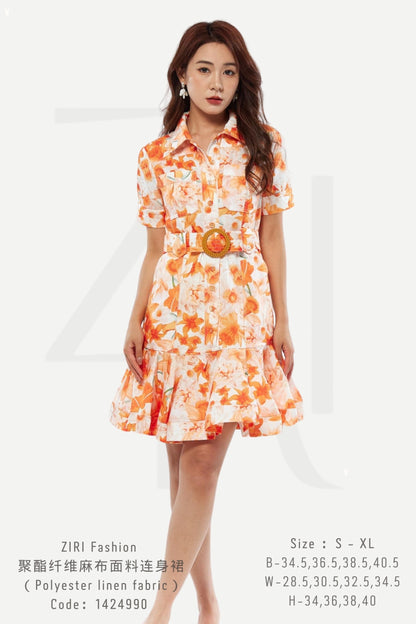 Monet A-line Floral Dress