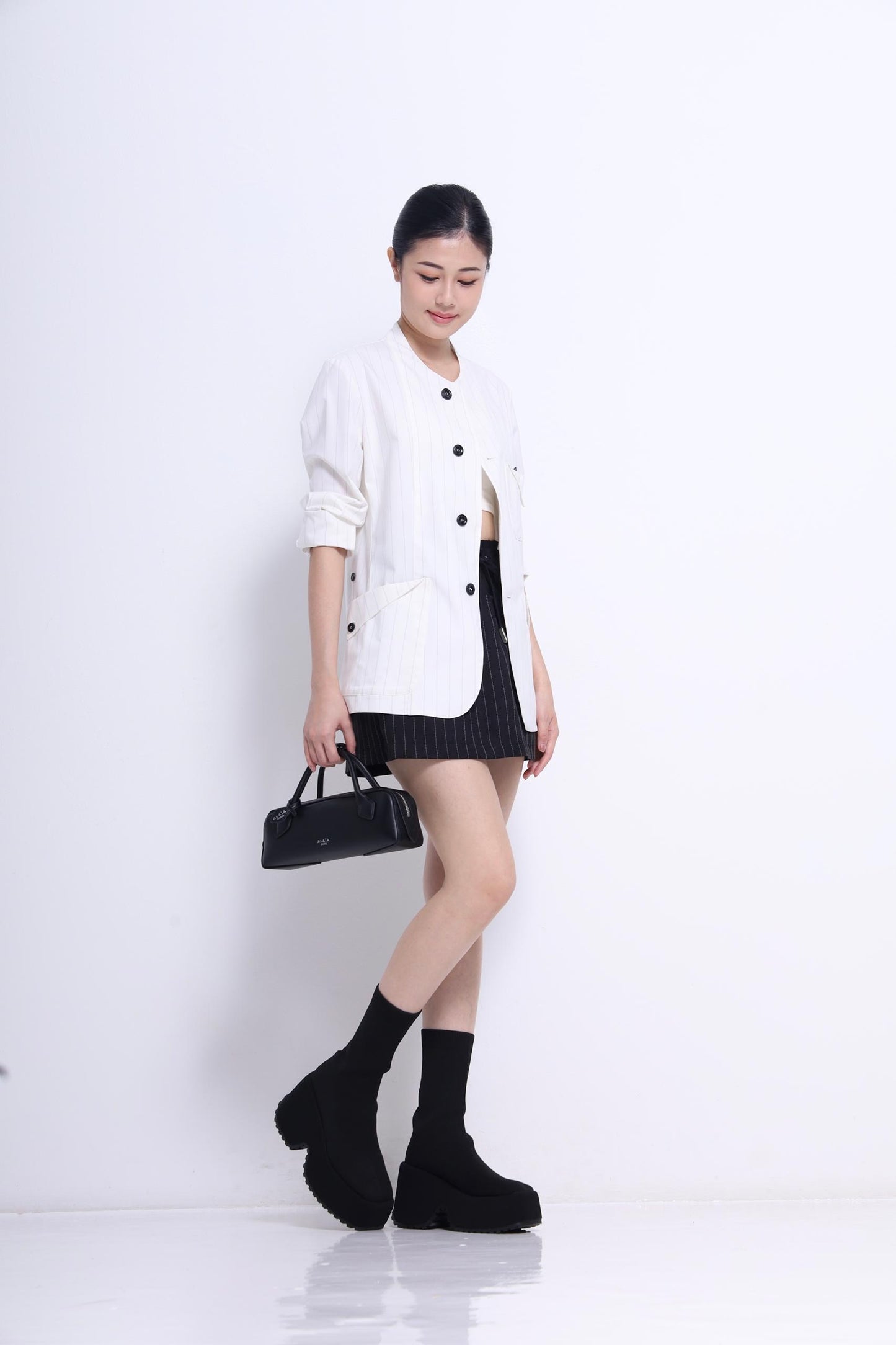 Dana Pinstripe Mini Skirt