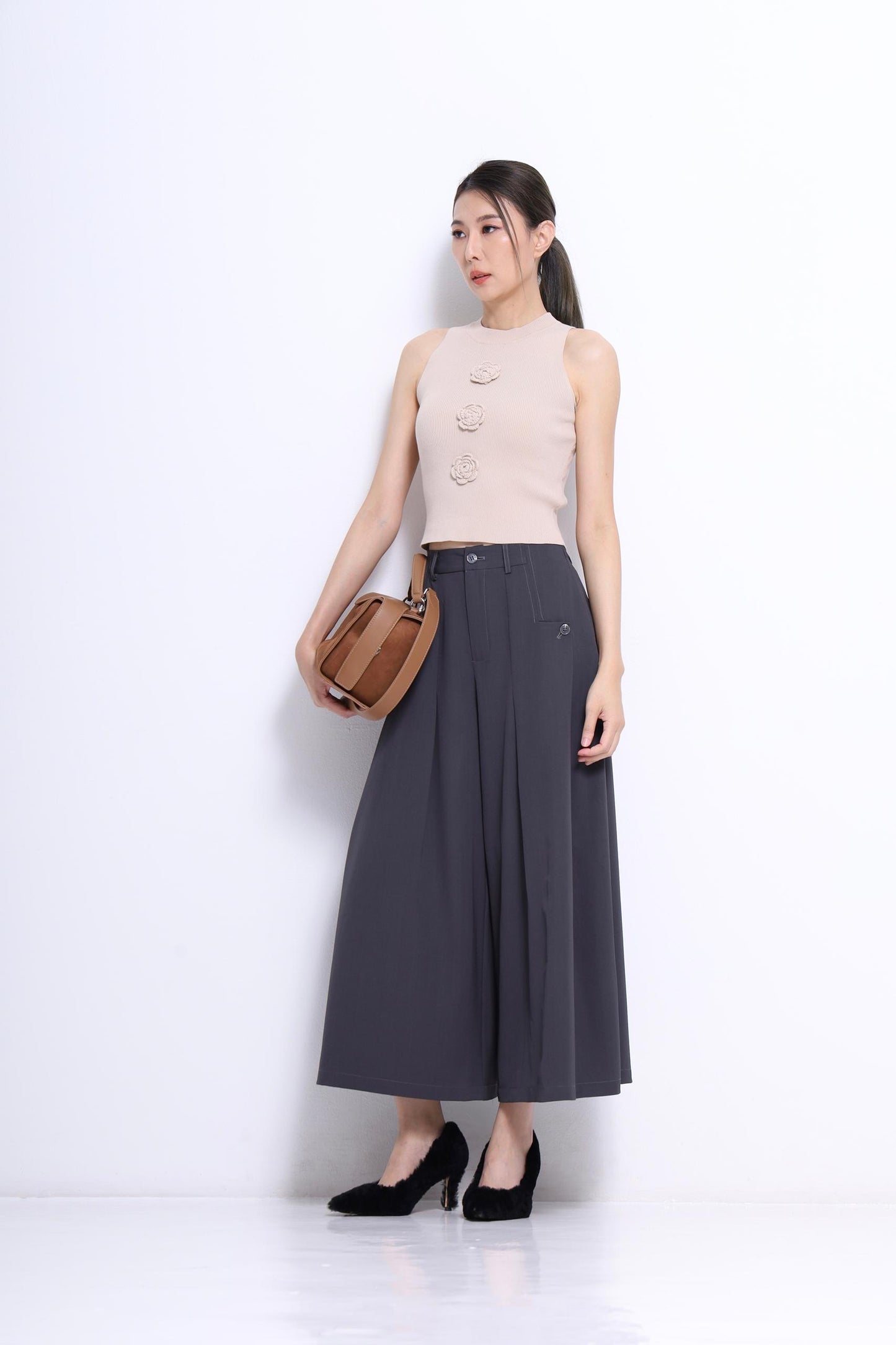Camille Rose Ribbed Knit Top