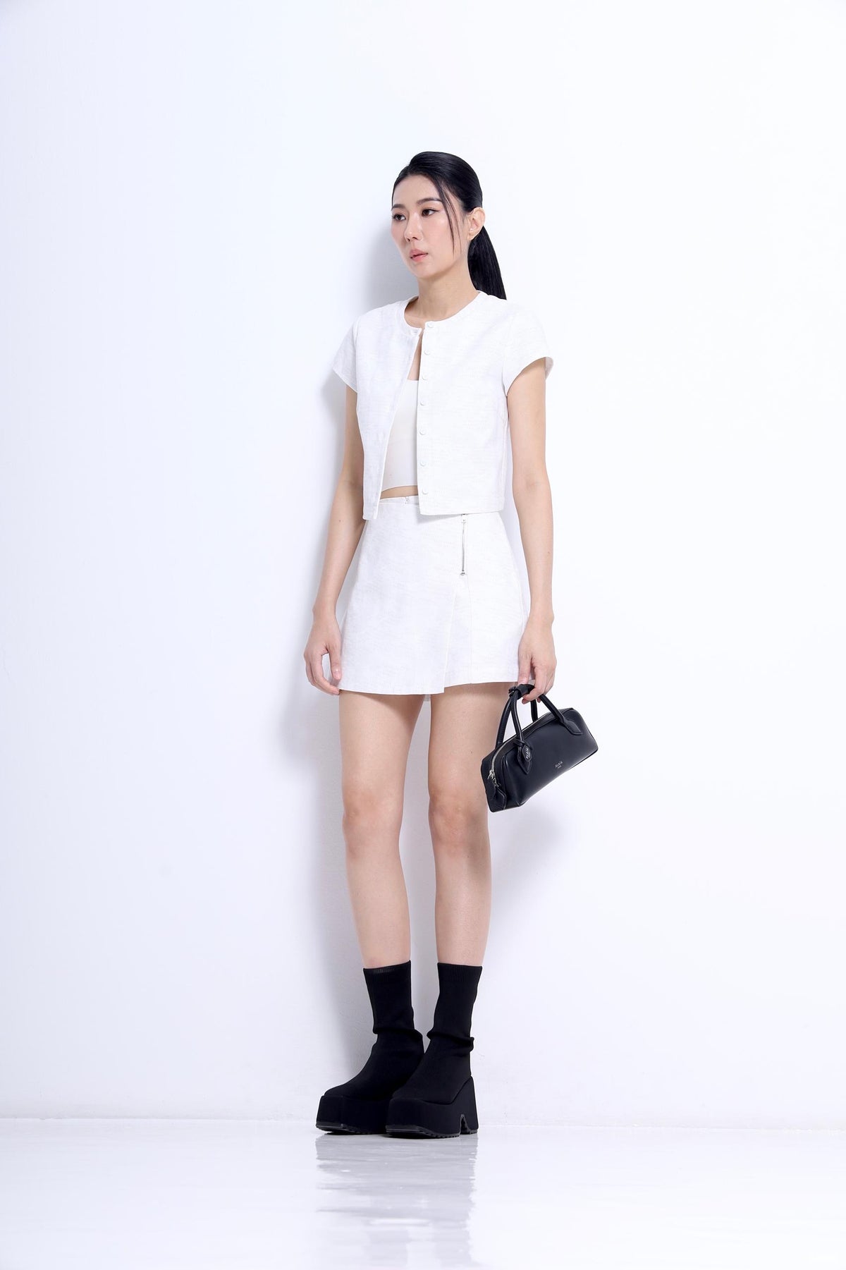 Taylor Round Neck Cropped Top