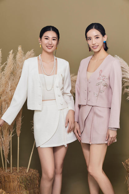 Shan  Embellished Flower Cropped Jacket