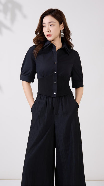 Ziri Ribbed Knit Cotton Shirt