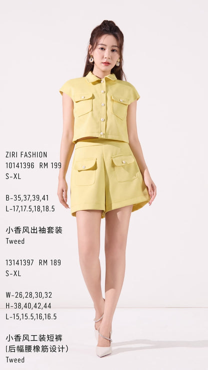 Ziri Tweed Boxy Cropped Top