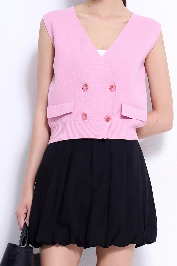 Lindsay V-Neck Knit Vest