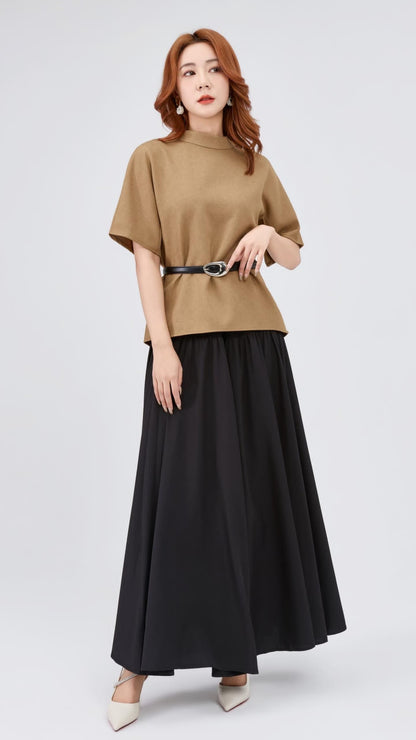 Ziri Loose Mock Neck Top