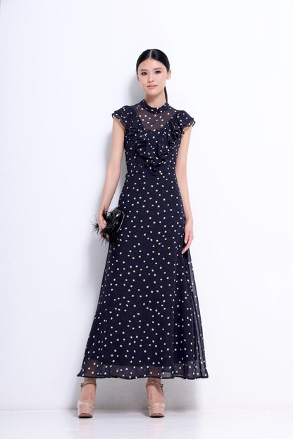 Dauphine Ruffle Chiffon Dress