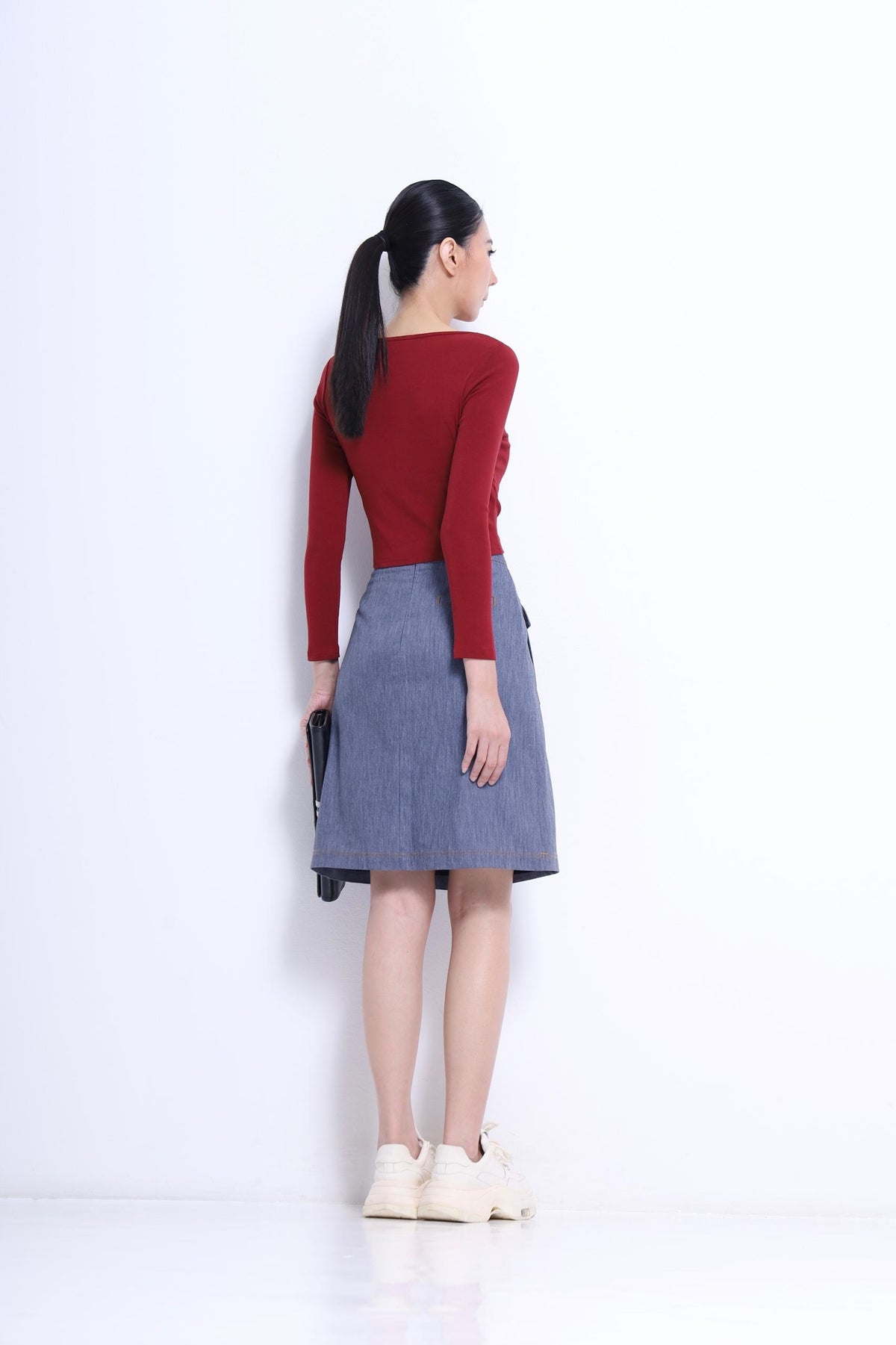 Tassy High Waisted Midi Skirt