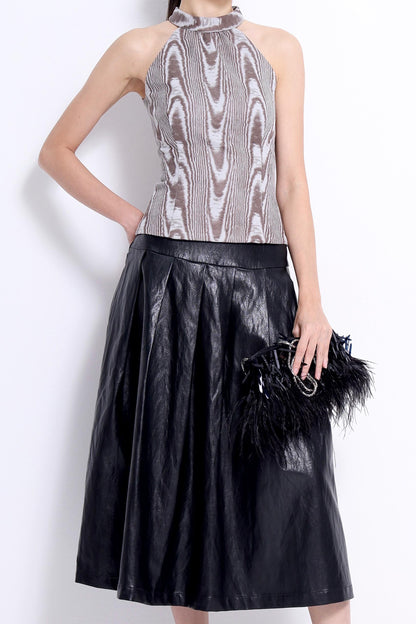 Mina Faux Leather Aline Skirt