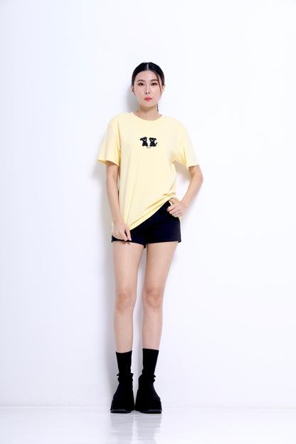 Puppy Embroidered Oversized Tee