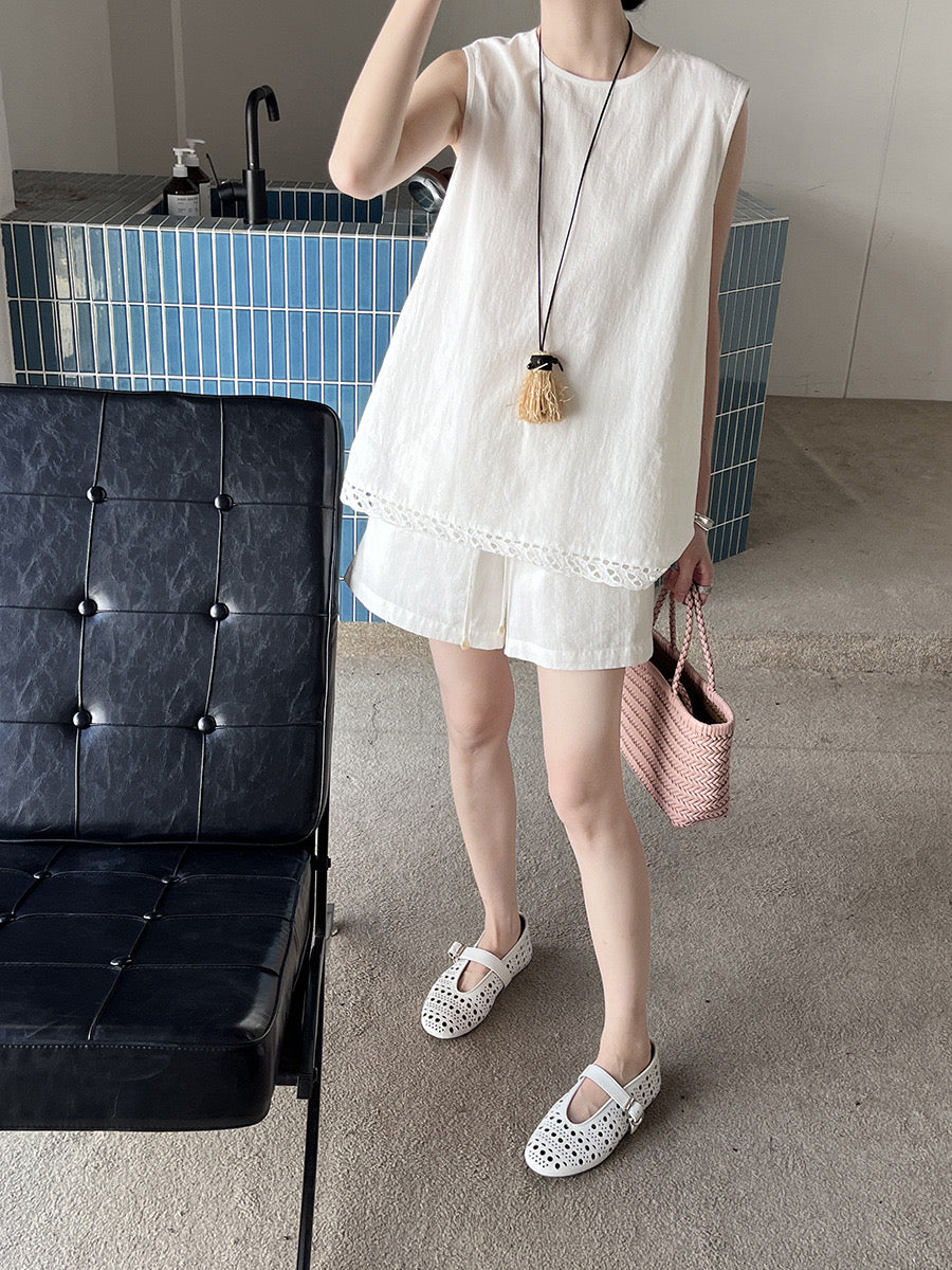 Zoey Broderie Linen Setwear