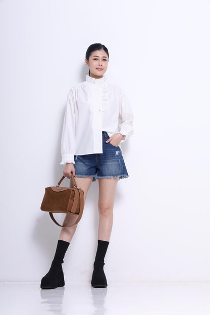 Marant Ruffle Collar Asymmetrical Shirt