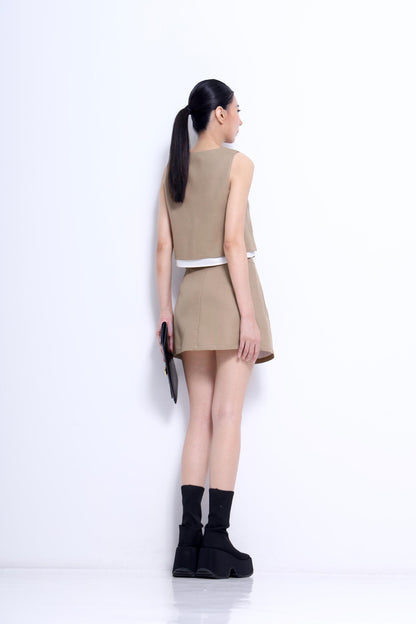Marlene Front Pleated A-line Skirt