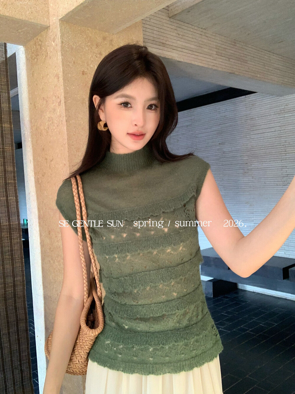 Luna Hollow Lace Knit Top